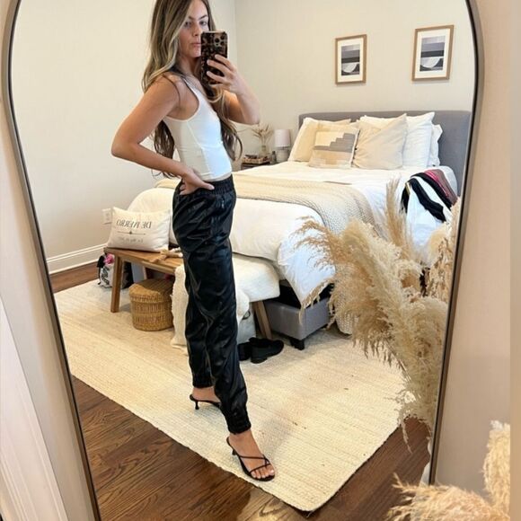 NWOT, Revolve • Superdown Faux Leather Joggers, Size Small - Picture 3 of 4